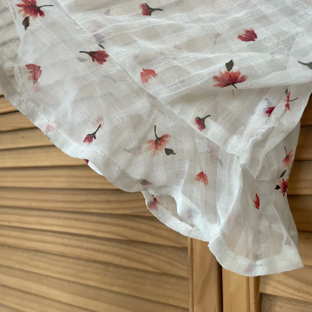 Floral white transparent top - Picture 6 of 6
